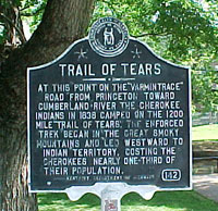 Trail of Tears Historic Marker in Caldwell County, KY